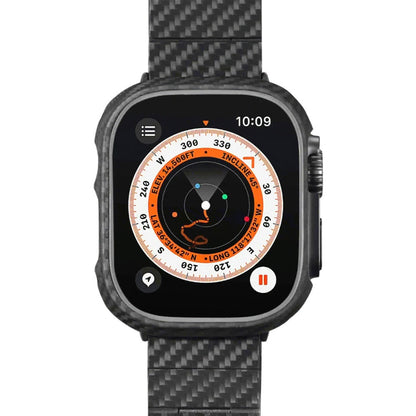 Apple Watch Ultra 49mm 600D Aramid Fiber Classic Serisi Kasa Koruyucu Pitaka Air Case Siyah-Gri