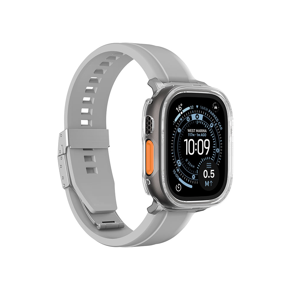 Apple Watch Ultra 49mm Amazingthing Radix Minimal FullGuard Sert PC Kasa ve Ekran Koruyucu Şeffaf