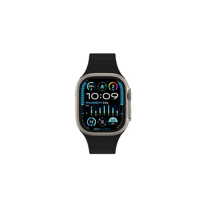 Apple Watch Ultra 49mm Amazingthing Smoothie Sport Magnetik Tak Çıkar Silikon Strap Kayış Siyah-Mor