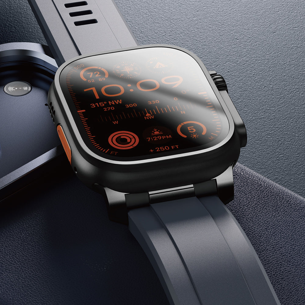 Apple Watch Ultra 49mm Amazingthing Titan Chrono Silikon Kordon Beyaz