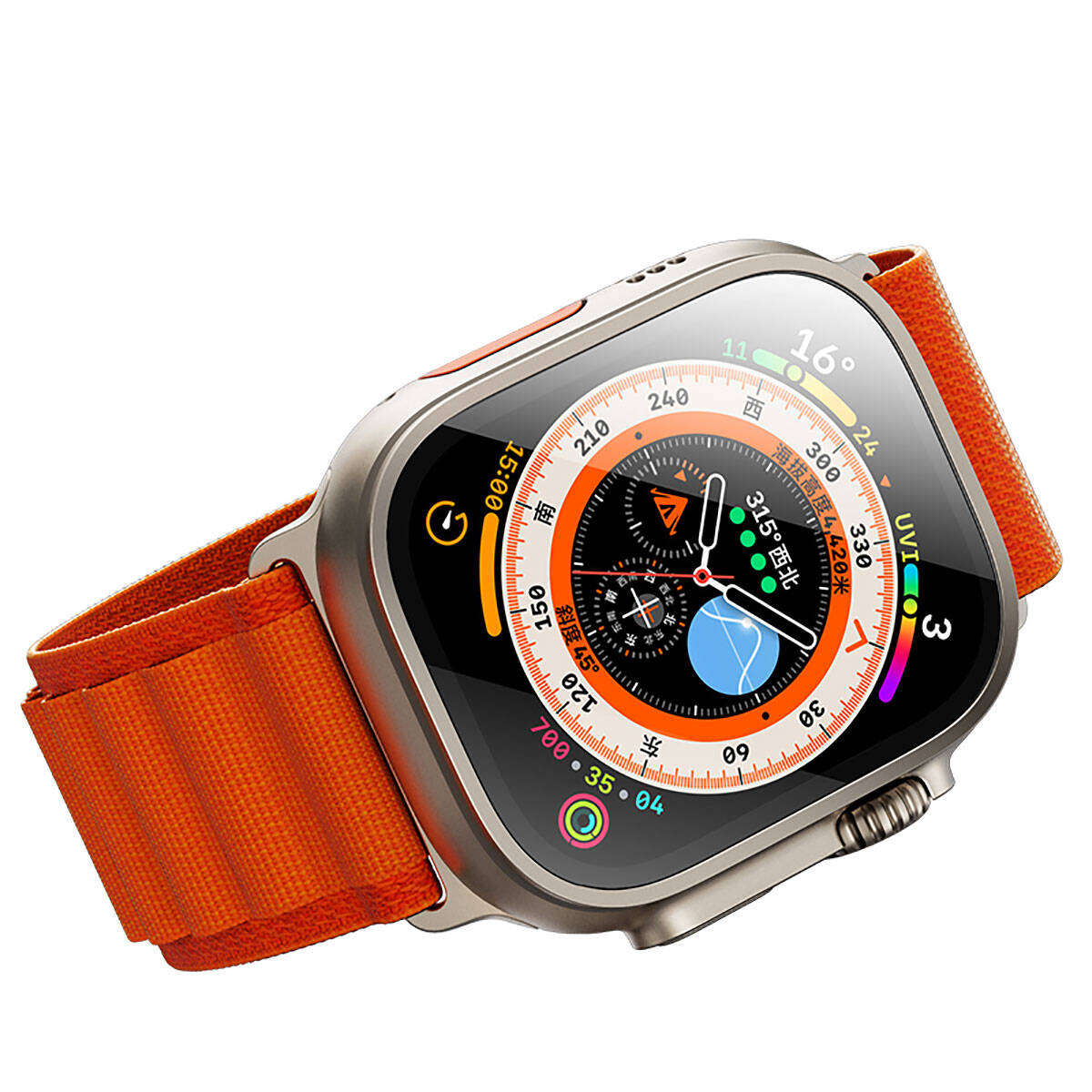 Apple Watch Ultra 49mm Benks Anti-Reflective Tempered Screen Protector with Easy Application Tool Colorless 
