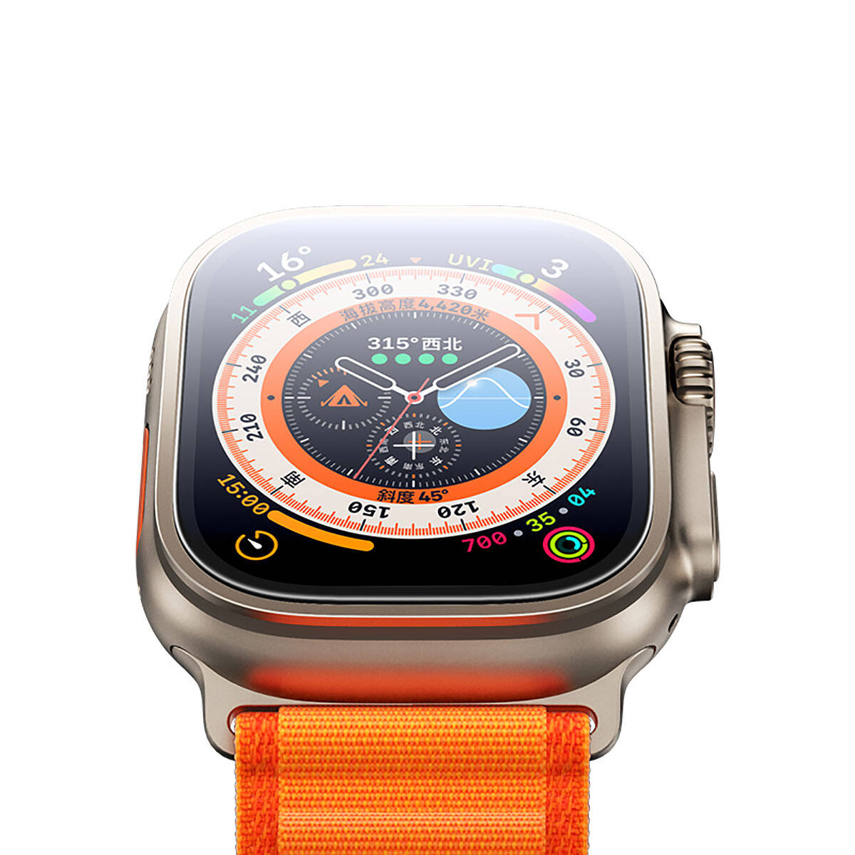 Apple Watch Ultra 49mm Benks Anti-Reflective Tempered Screen Protector with Easy Application Tool Colorless 