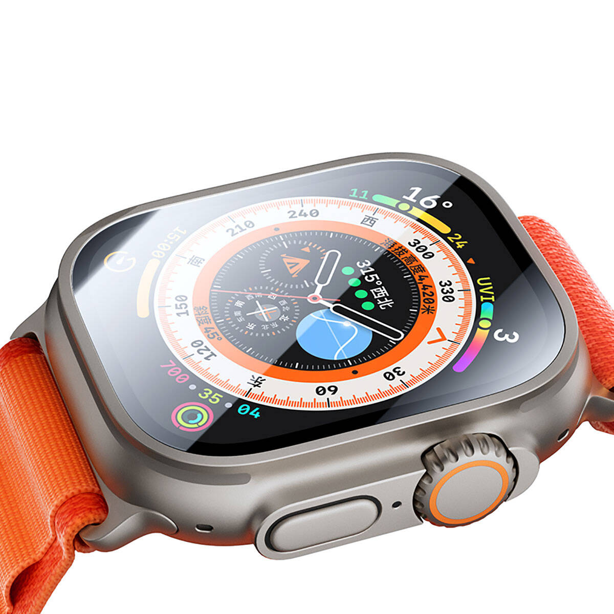Apple Watch Ultra 49mm Benks Anti-Reflective Tempered Screen Protector with Easy Application Tool Colorless 