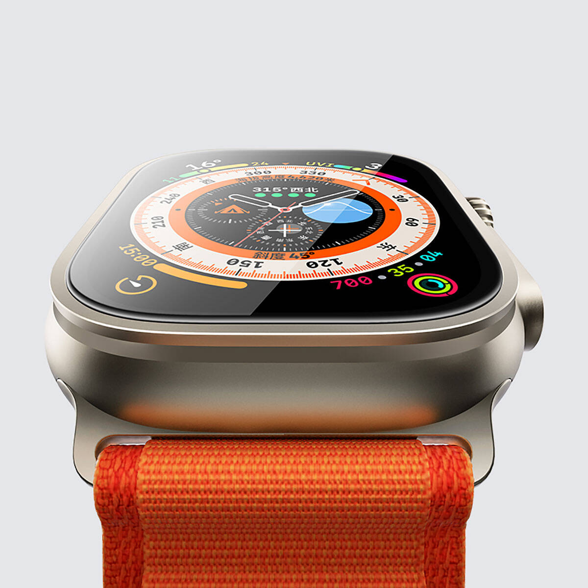 Apple Watch Ultra 49mm Benks Anti-Reflective Tempered Screen Protector with Easy Application Tool Colorless 