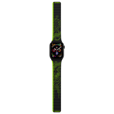 Apple Watch Ultra 49mm Kordon Youngkit Technological Magnetik Tak Çıkar Silikon Strap Kayış Siyah