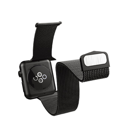 Apple Watch Ultra 49mm Raptic Hybrid Serisi Metal Hasır Kordon Siyah