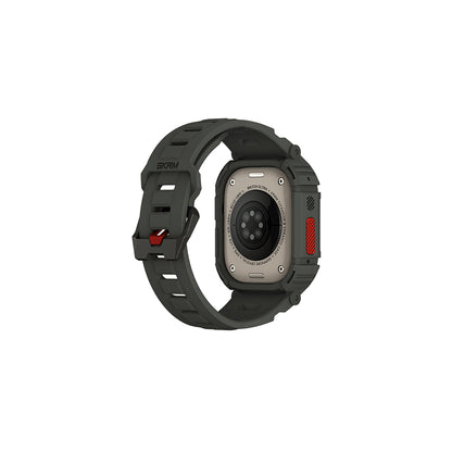 Apple Watch Ultra 49mm Skinarma Mecha 2in1 TPU Kasa Koruyucu + Silikon Kordon Lacivert