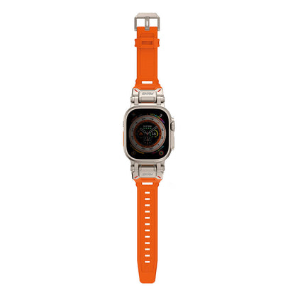 Apple Watch Ultra 49mm SkinArma Titon Serisi Hava Alabilen Delikli Silikon Kordon Siyah