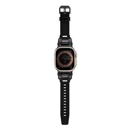 Apple Watch Ultra 49mm SkinArma Titon Serisi Hava Alabilen Delikli Silikon Kordon Turuncu