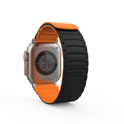 Apple Watch Ultra 49mm Zore KRD-122 Silikon Kordon Strap Kayış Siyah-Turuncu