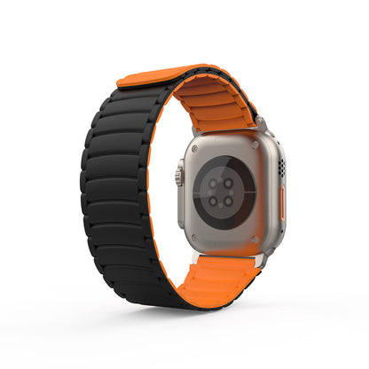 Apple Watch Ultra 49mm Zore KRD-122 Silikon Kordon Strap Kayış Siyah-Turuncu