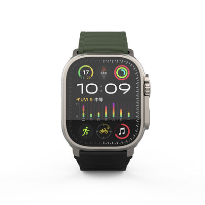 Apple Watch Ultra 49mm Zore KRD-122 Silikon Kordon Strap Kayış Siyah-Turuncu