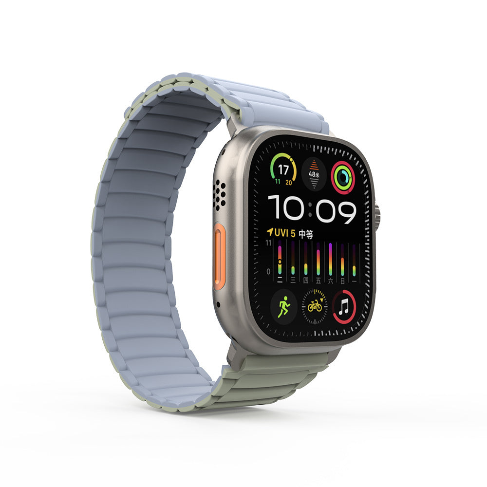 Apple Watch Ultra 49mm Zore KRD-122 Silikon Kordon Strap Kayış Siyah-Turuncu