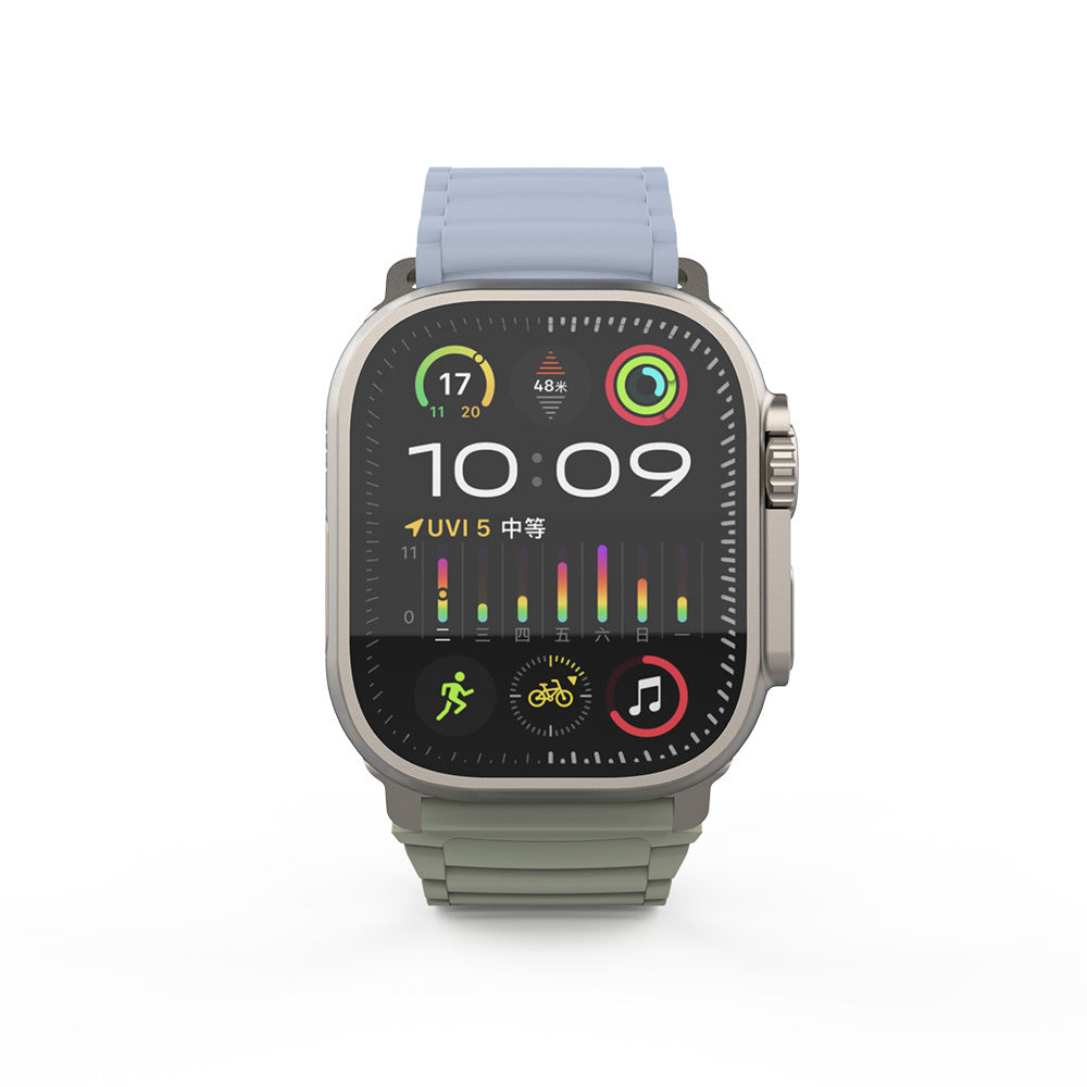 Apple Watch Ultra 49mm Zore KRD-122 Silikon Kordon Strap Kayış Siyah-Turuncu