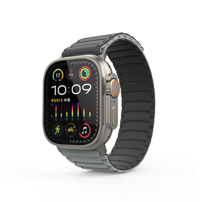 Apple Watch Ultra 49mm Zore KRD-122 Silikon Kordon Strap Kayış Siyah-Turuncu