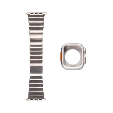 Apple Watch Ultra 49mm Zore KRD-126 Hard Case Protector Metal Band Gold 
