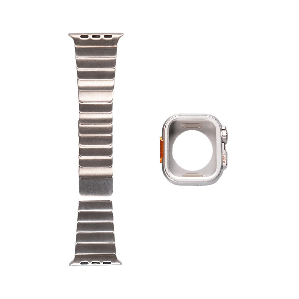 Apple Watch Ultra 49mm Zore KRD-126 Hard Case Protector Metal Band Starlight 