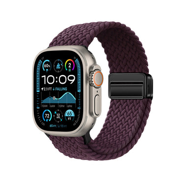 Apple Watch Ultra 49mm Zore KRD-134 Örgü Tasarımlı Hasır Kordon Strap Kayış Lila