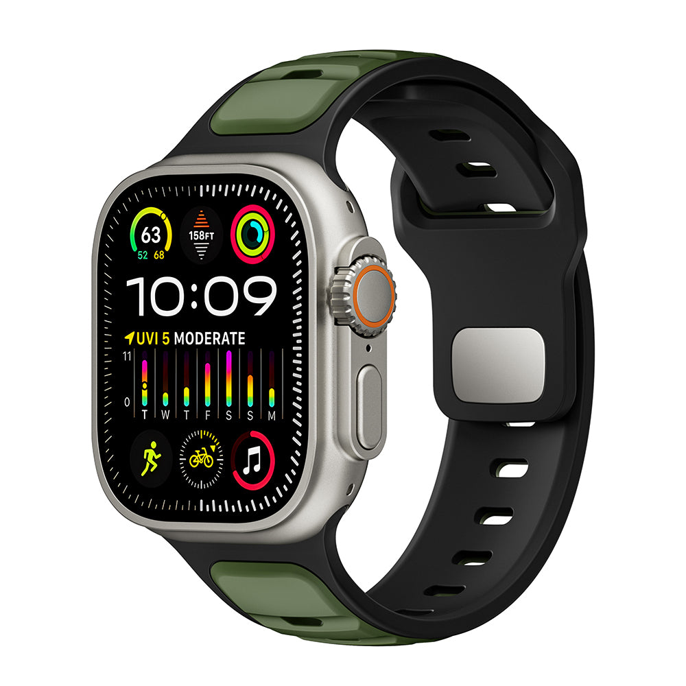 Apple Watch Ultra 49mm Zore KRD-135 Silikon Kordon Strap Kayış Gri-Turuncu