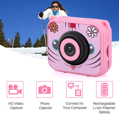 Ausek AT-G20G Çocuk Fotoğraf Makinası Pembe