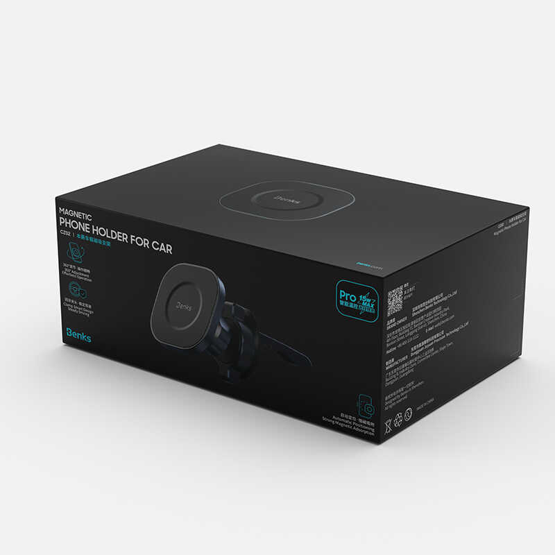 Benks CZ02 Pro Wireless Charging Car Phone Holder Black