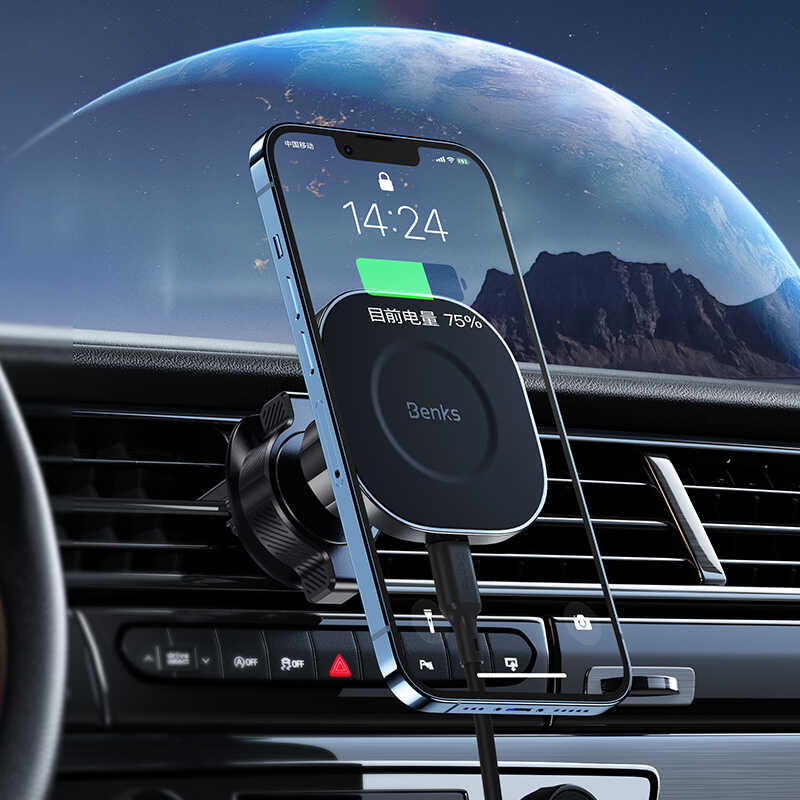 Benks CZ02 Pro Wireless Charging Car Phone Holder Black