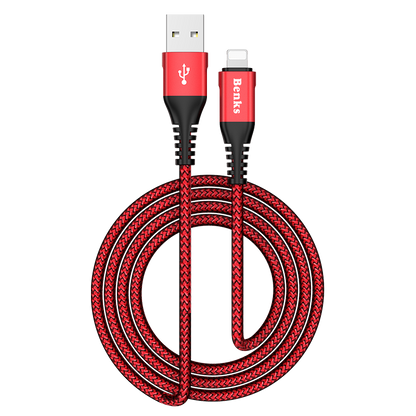 Benks D26 Lightning Usb Kablo 1.8M Kırmızı