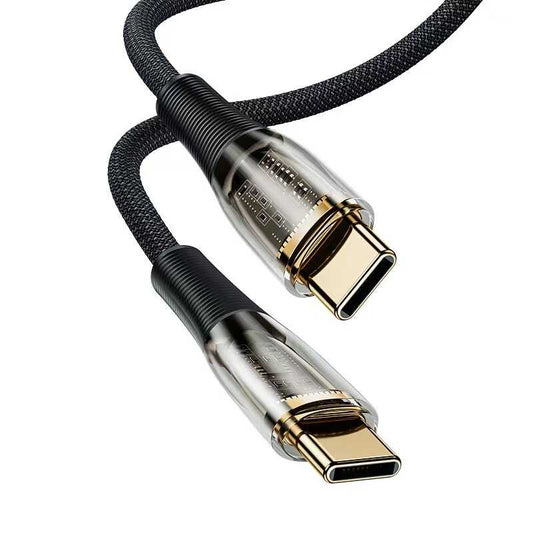 Benks D42 Şeffaf Görünümlü Type-C To PD Kablo 100W 1.2M Siyah