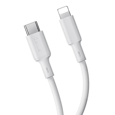 Benks D45 Type-C to Lightning PD Hızlı Şarj ve Data Kablo 480Mbps 1.2 Metre Beyaz