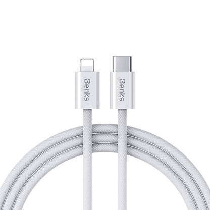Benks D46 Type-C to Lightning PD 3.0 Örgülü Şarj ve Data Kablosu 60W 2 Metre Beyaz