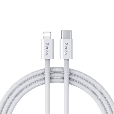 Benks D46 Type-C to Lightning PD 3.0 Örgülü Şarj ve Data Kablosu 60W 2 Metre Siyah