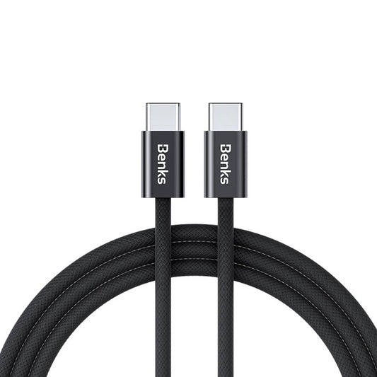 Benks D46 Type-C to Type-C PD 3.0 Örgülü Şarj ve Data Kablosu 60W 1 Metre Siyah