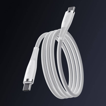 Benks D47 Type-C to Type-C PD 3.0 Örgülü Şarj ve Data Kablosu 100W 1 Metre Beyaz