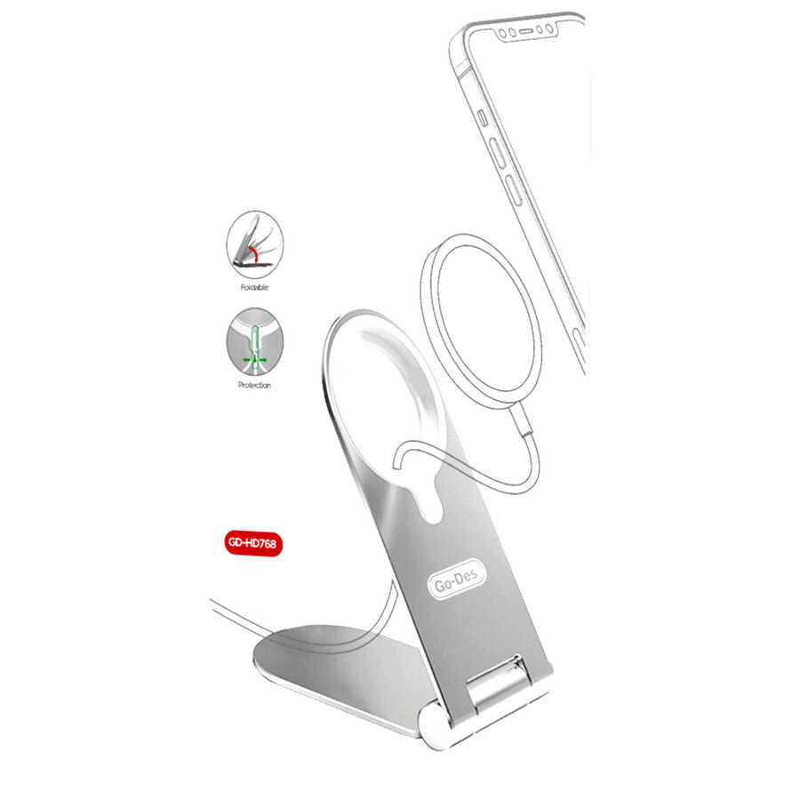 Go Des GD-HD768 M-safe Charging Stand Silver 