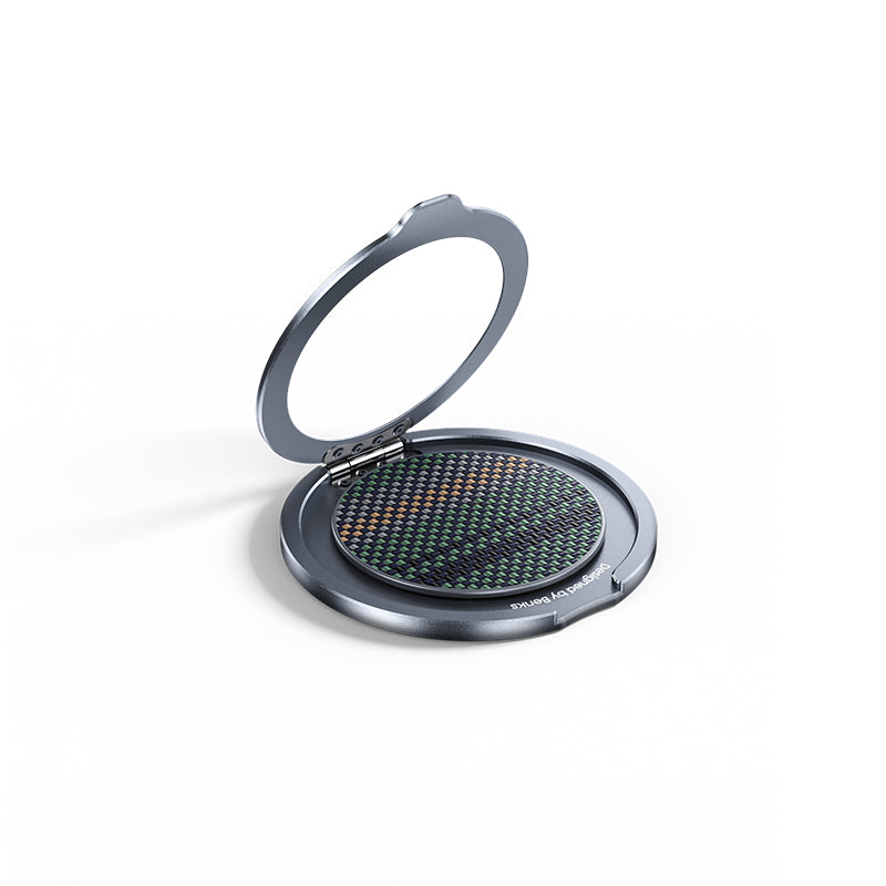 Benks L56 Magnetic 360 Degree Rotating ArmorPop Kevlar Design Finger Ring Stand Black 