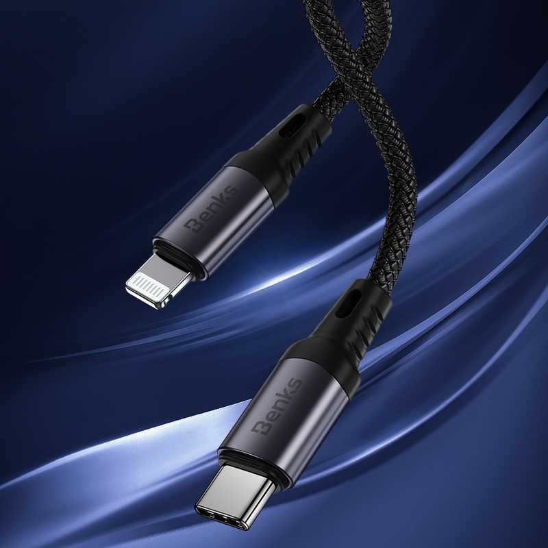 Benks M16 MFI Speedywind PD - Lightning Fast Charging Cable Black