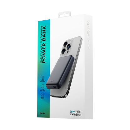 Benks MP07 M-safe Magnetik İnce Tasarımlı Powerbank 10000mAh iPhone 12-13-14 Serisi Beyaz