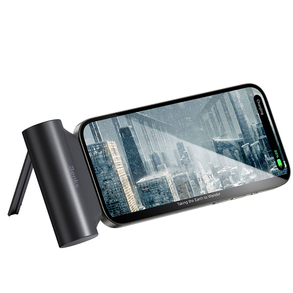 Benks PB15 Taşınabilir Standlı Lightning Portlu Powerbank 5000mAh Siyah