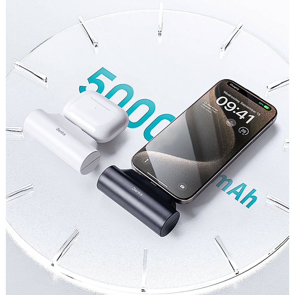 Benks PB15 Taşınabilir Standlı Lightning Portlu Powerbank 5000mAh Siyah