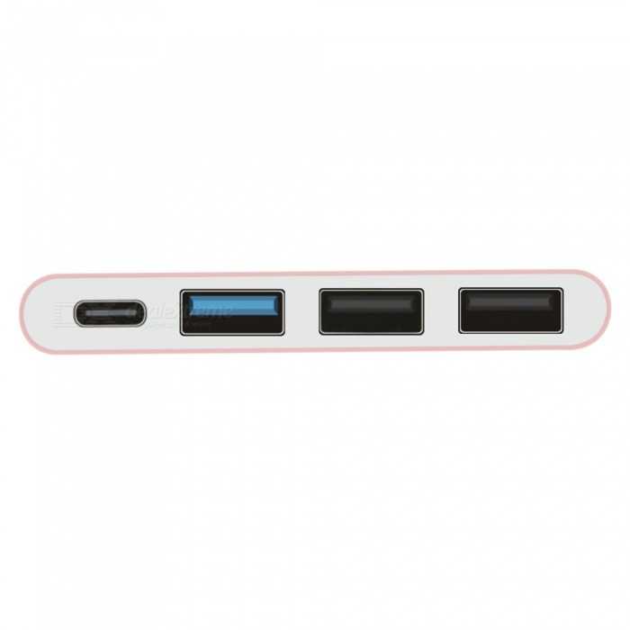 Benks U23 Type-C to 3 in 1 Usb Adapter (Usb 3.0+2.Usb2.0) Rose Gold