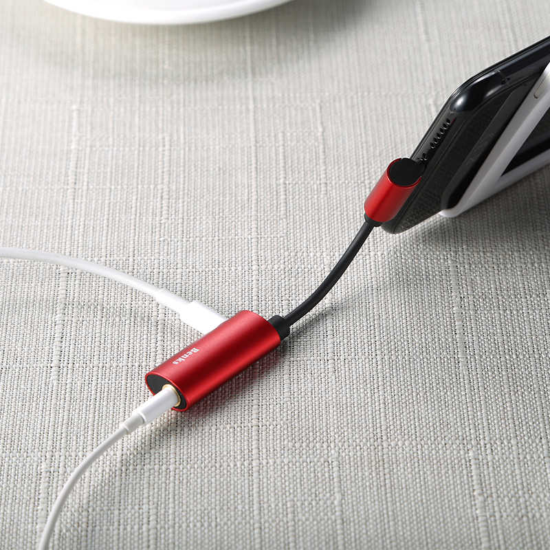 Benks U40 2 in 1 Lightning Audio Adapter Red