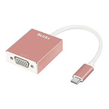 Benks USB 3.1 Type-C to VGA Adapter Rose Gold 