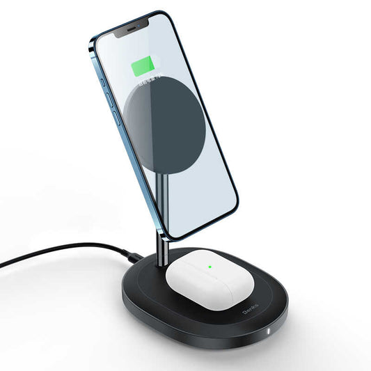 Benks W08 2 in 1 Dual Wireless Charging Stand Black 