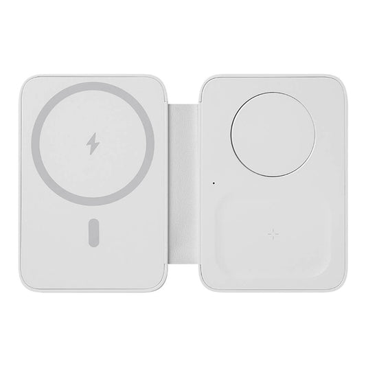 Benks W12-01 15W 3in1 Foldable Magnetic Wireless Charging Stand for Phones &amp; Smartwatches &amp; Headphones White 