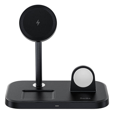 Benks W16 3in1 Phone &amp; Smartwatch &amp; Headphone Wireless Charging Stand White 