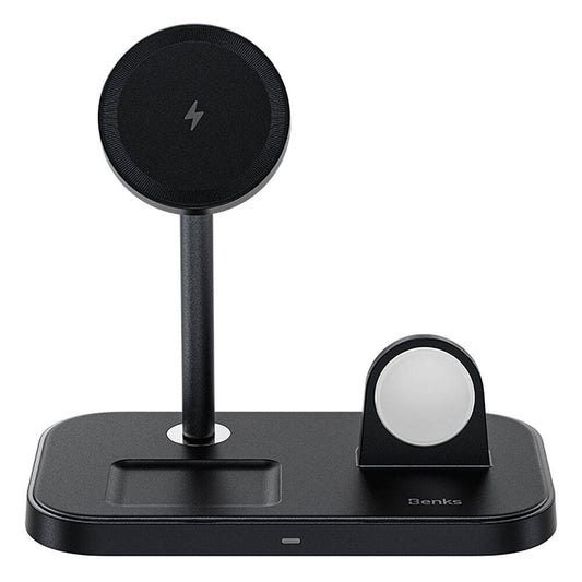 Benks W16 3in1 Phone &amp; Smartwatch &amp; Headphone Wireless Charging Stand Black 