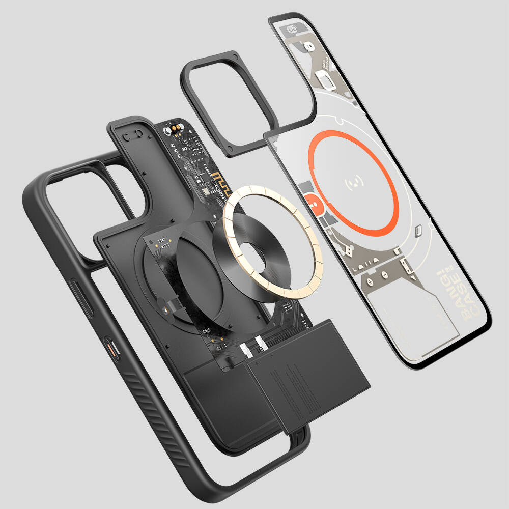 iPhone 15 Pro Case Customizable 3 Function Bluetooth Connected Bitmo Lab Bangcase Smart M-safe Cover Black 