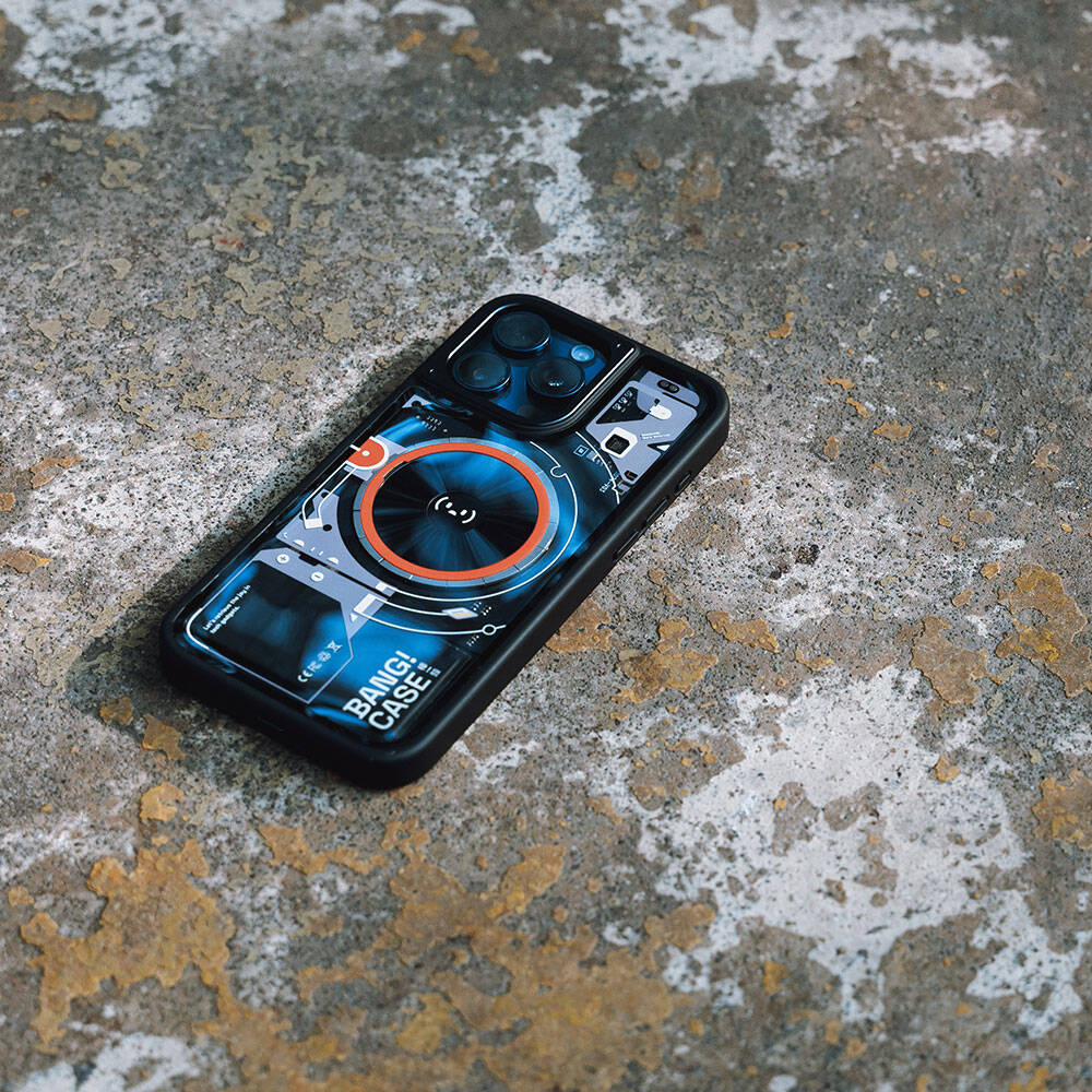 iPhone 15 Pro Case Customizable 3 Function Bluetooth Connected Bitmo Lab Bangcase Smart M-safe Cover Black 