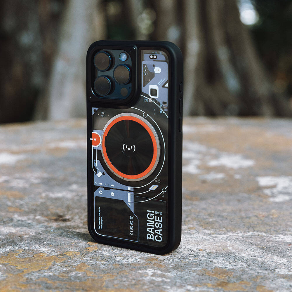 iPhone 15 Pro Case Customizable 3 Function Bluetooth Connected Bitmo Lab Bangcase Smart M-safe Cover Black 