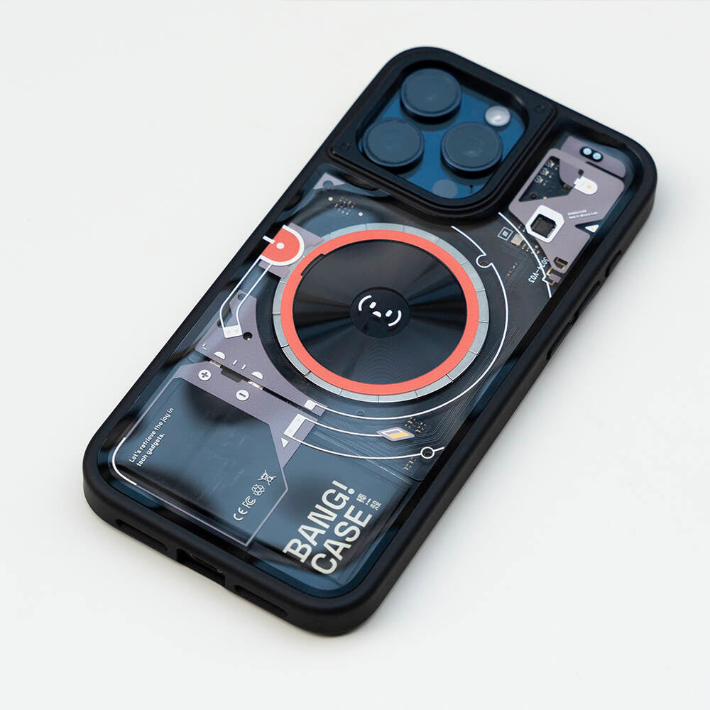 iPhone 15 Pro Case Customizable 3 Function Bluetooth Connected Bitmo Lab Bangcase Smart M-safe Cover Black 